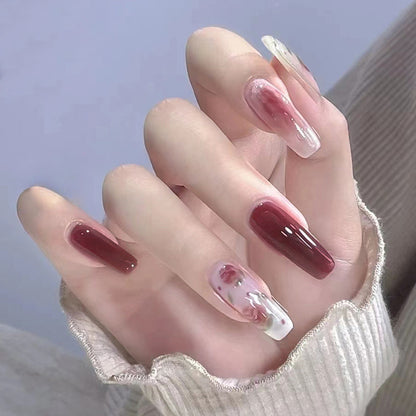 ice-transparent-reddish-brown-oolong-rose-summer-new-product-long-manicure-wear-nail-hot-selling-nail-nails