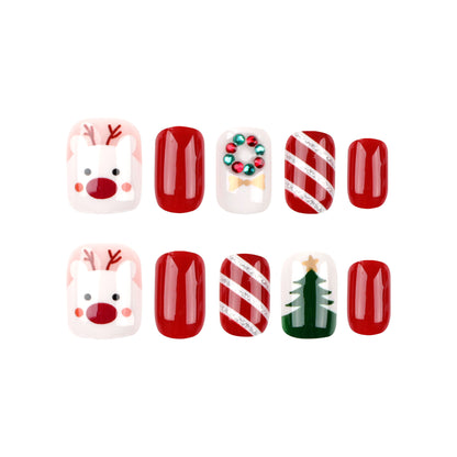 festive-christmas-candy-fake-nail-short-nail-art-patch-finished-nail-sticker-wearing-nail-removable