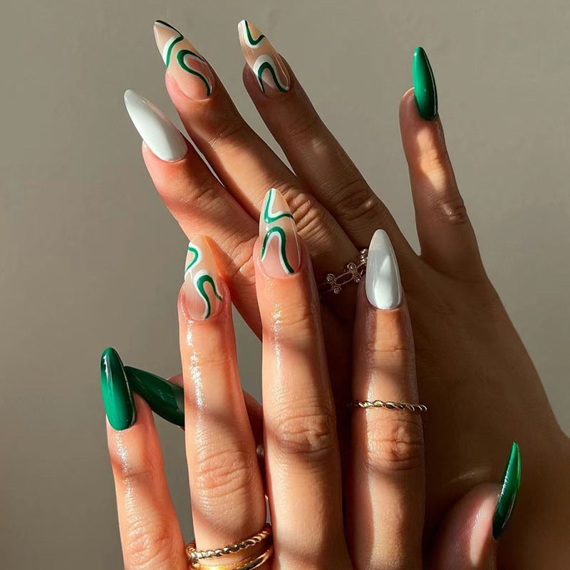 green-natural-almond-nail-ice-through-fake-nail-finished-product-wearing-nail-fake-nails-nail-piece-explosion-fake-nails