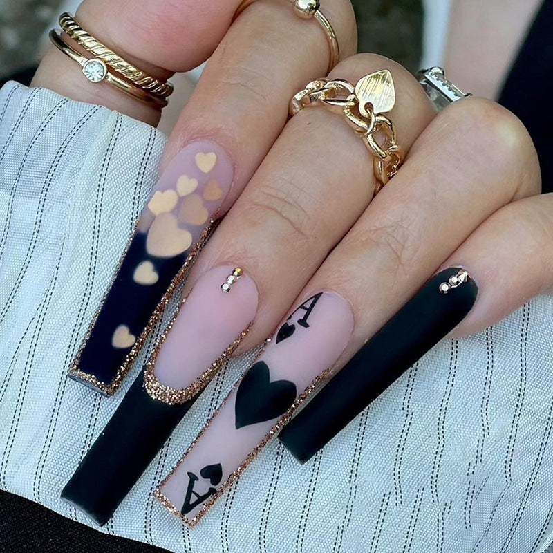 long-ballet-french-love-spade-poker-wind-flash-nail-art-fashion-wear-nail-finished-nail-art-tablets