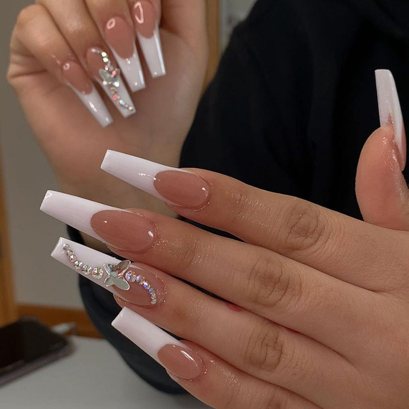 fake-nails-french-manicure-wear-nail-drill-butterfly-nail-piece-nail-sticker-nail-sticker-ballet-nail-24-pieces