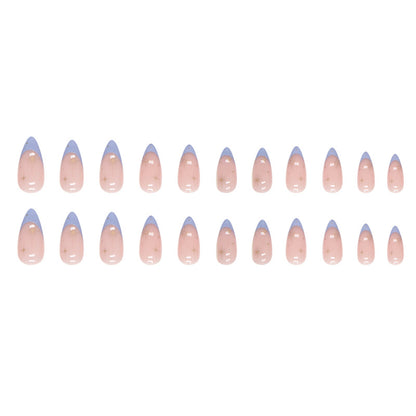 round-head-french-almond-nail-sweet-cool-fresh-manicure-wearable-fake-nail