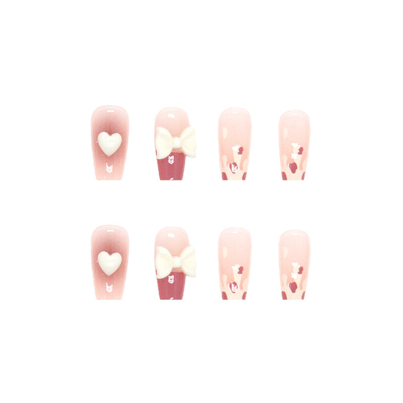 gentle-blush-gradual-change-manicure-pink-girl-sweetheart-wearing-nail-three-dimensional-bow-love-manicure-piece