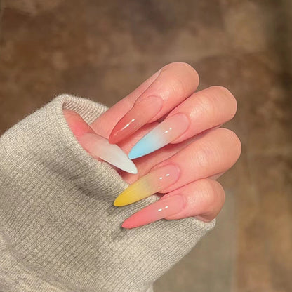 blazehot-fake-nails-wear-nail-rainbow-removable-nail-patch-nail-patch-smudge-short-almond-nail-patch