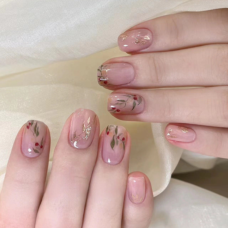 national-style-acacia-red-bean-wearing-nail-art-film-nail-film-short-fresh-fake-nail-ballet-nail-small-nail-24-pieces