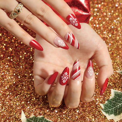 wear-armor-french-red-edge-white-snowflake-christmas-manicure-wear-armor-wear-nail-autumn-and-winter-nails