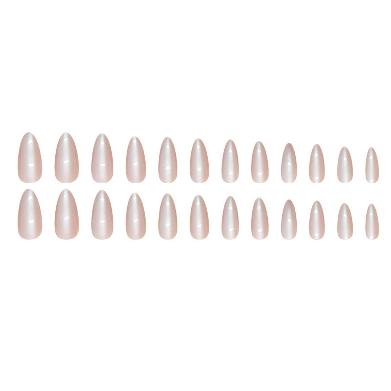 blazehot-simple-fake-nails-solid-color-wear-nail-silver-aurora-removable-nail-patch-nail-patch-24-pieces