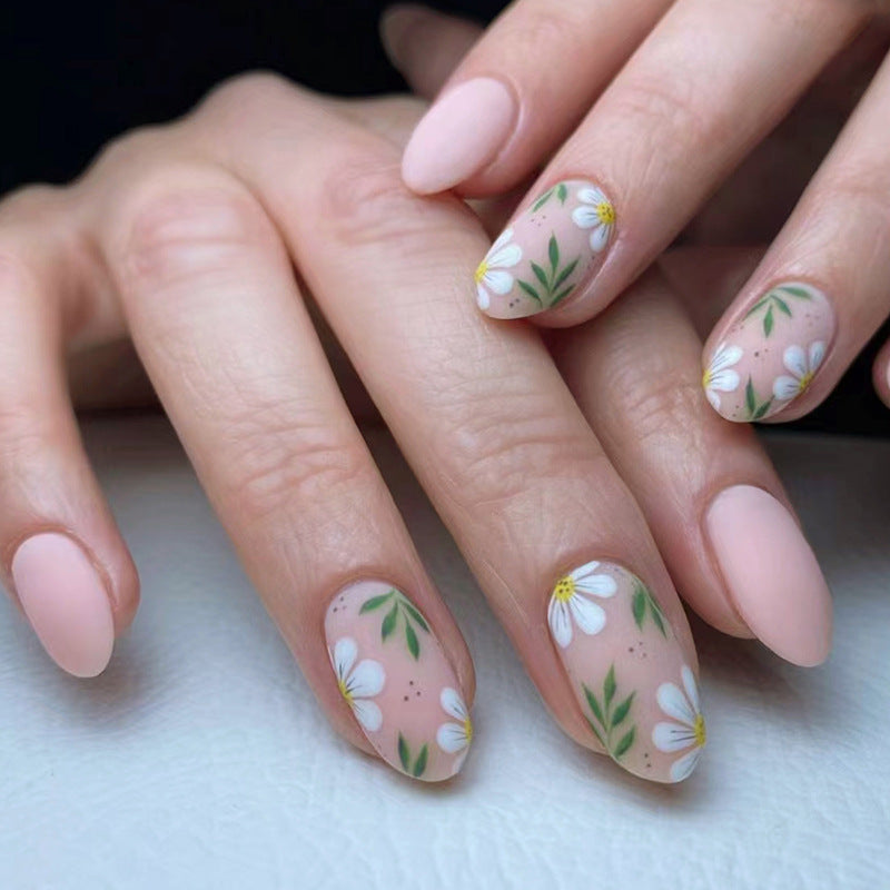 spring-and-summer-fresh-and-cute-frosted-small-flower-manicure-short-oval-niche-light-luxury-fake-nails-wear-nail-pads