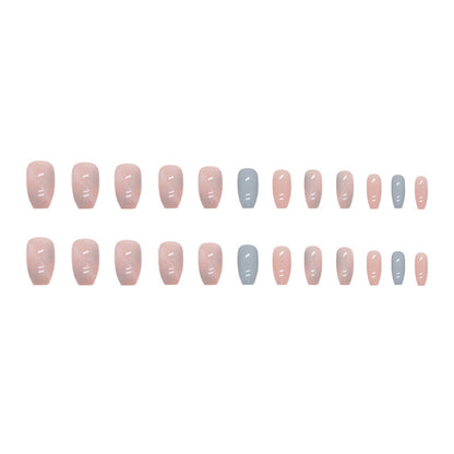 short-ballet-pink-and-blue-contrasting-marble-pattern-smudge-nail-art-glacier-jelly-summer-fresh-wear-nail-fake-nails