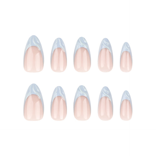 3d-three-dimensional-water-ripple-wearing-nail-french-light-blue-manicure-fake-nail-short-simple-nail-product