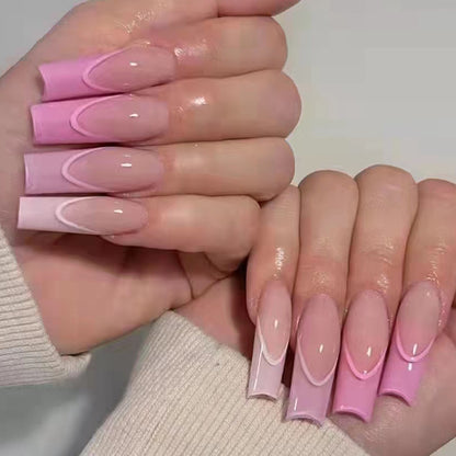 pink-gradual-change-color-fake-nails-wear-nail-long-nail-patch-can-be-pressed-on-nails