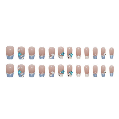 short-ballet-french-flash-blue-butterfly-manicure-film-girl-ins-wind-wearing-nail-fake-nails