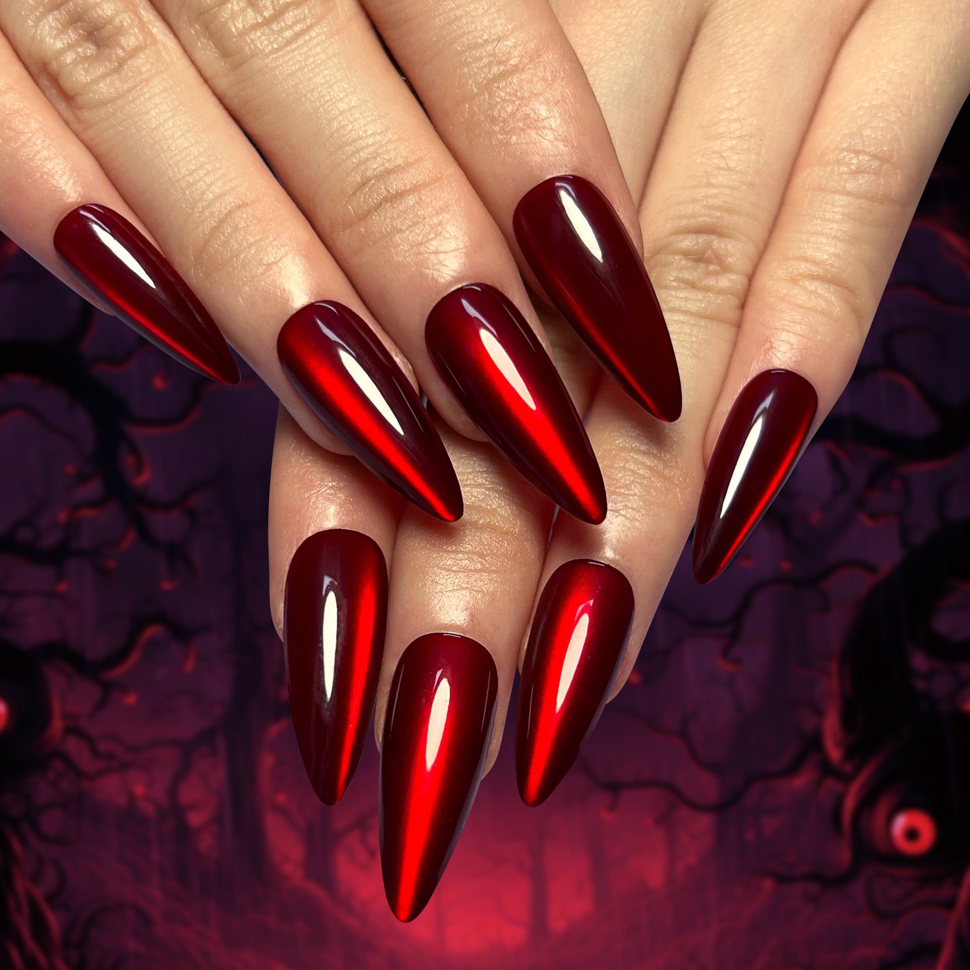 30-boxed-24-year-old-hit-halloween-wear-nail-solid-color-red-cat-eye-manicure-repeatable-fake-nails-1