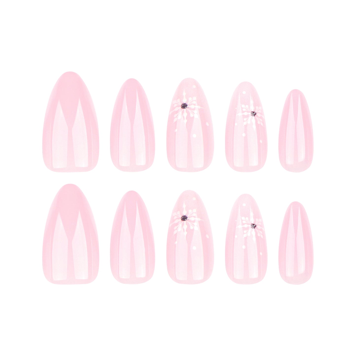 2024-christmas-snowflake-wear-nail-pink-solid-color-nail-art-short-almond-nail-film-festive-fake-nails