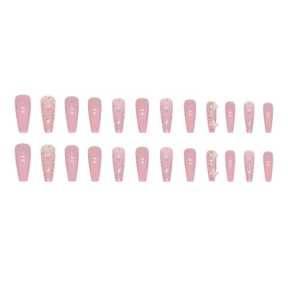 long-ballet-pink-tender-diamond-crystal-butterfly-nail-art-diamond-wear-nail-piece-fairy-girl-fake-nail-nails