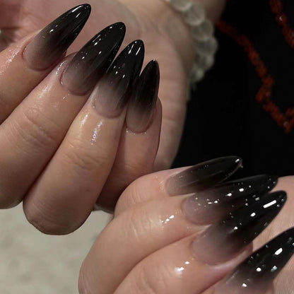 popular-halloween-wear-nail-black-french-gradual-change-manicure-short-almonds-can-be-repeated-for-24-years-fake-nails