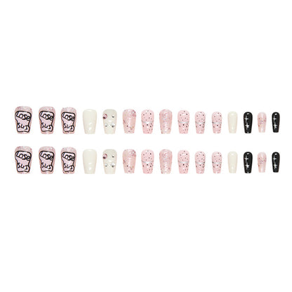 short-ballet-pink-diamond-burst-glitter-gentle-white-cute-girl-pile-diamonds-ins-wind-diamonds-wear-nail-fake-nails