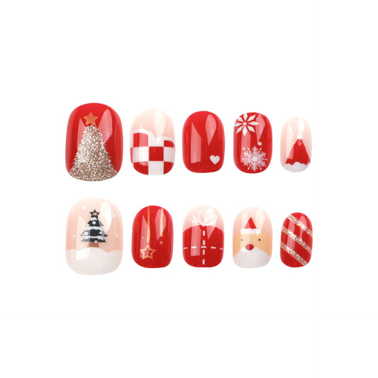 festive-and-explosive-nail-stickers-christmas-short-nail-patches-wear-nail-removable-nail-patches-finished-products