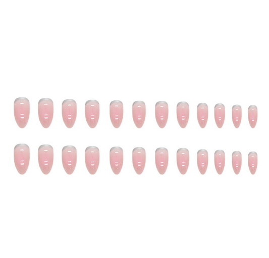 round-head-nail-ice-through-gentle-pink-temperament-white-light-luxury-fake-nails-ins-wind-nail-art